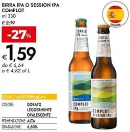 Bennet Birra ipa o session ipa complot offerta