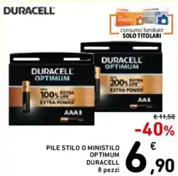 Spazio Conad Pile stilo o ministilo optimum DURACELL offerta