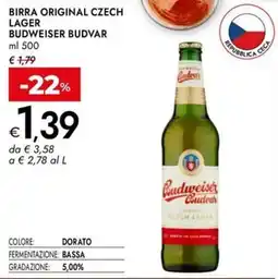 Bennet Birra original czech lager BUDWEISER BUDVAR offerta