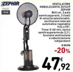 Spazio Conad VENTILATORE NEBULIZZANTE ZST42P ZEPHIR offerta