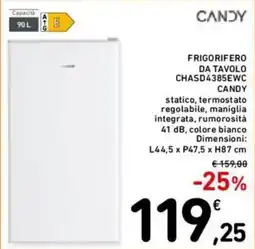 Spazio Conad FRIGORIFERO DA TAVOLO CHASD4385EWC CANDY offerta
