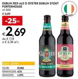 Bennet Dublin red ale o oyster dublin stout porterhouse offerta