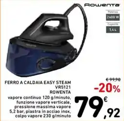 Spazio Conad FERRO A CALDAIA EASY STEAM VR5121 ROWENTA offerta