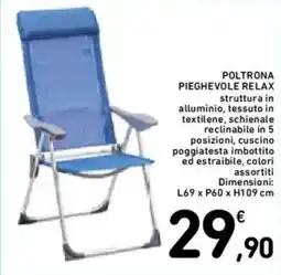 Spazio Conad Poltrona pieghevole relax offerta
