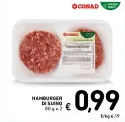 Spazio Conad Conad hamburger di suino offerta