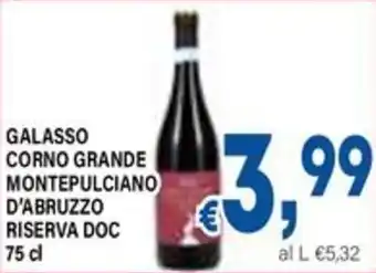 DEM Galasso corno grande montepulciano d'abruzzo riserva doc offerta