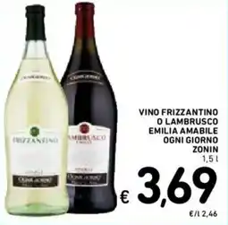 Spazio Conad Vino frizzantino o lambrusco emilia amabile ogni giorno ZONIN offerta
