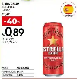 Bennet Birra damm ESTRELLA offerta