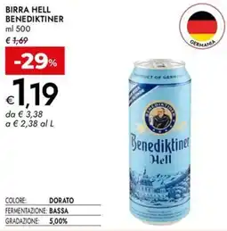 Bennet Birra hell BENEDIKTINER offerta
