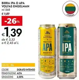 Bennet Birra ipa o apa VOLFAS ENGELMAN offerta