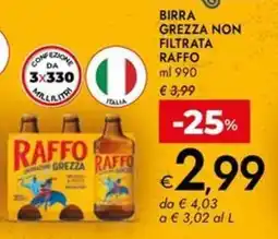 Bennet Birra grezza non filtrata RAFFO offerta