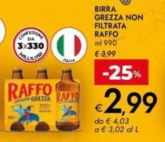 Bennet Birra grezza non filtrata RAFFO offerta
