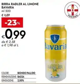 Bennet Birra radler al limone BAVARIA offerta