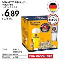 Bennet Cofanetto birra hell PAULANER offerta