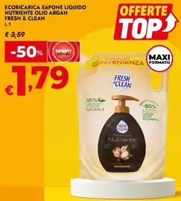 Bennet Ecoricarica sapone liquido nutriente olio argan FRESH & CLEAN offerta