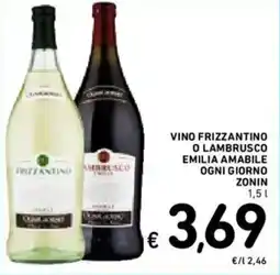 Spazio Conad Vino frizzantino o lambrusco emilia amabile ogni giorno ZONIN offerta