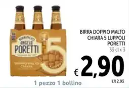Spazio Conad Birra doppio malto chiara 5 luppoli PORETTI offerta