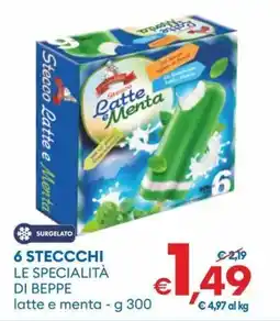 MD Discount 6 steccchi le specialità di beppe latte e menta offerta