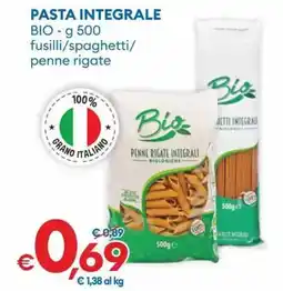 MD Discount Pasta integrale bio fusilli/spaghetti/ penne rigate offerta