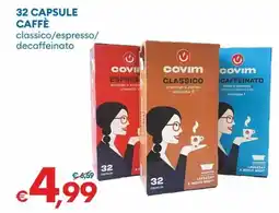 MD Discount Covim 32 capsule caffè classico/espresso/ decaffeinato offerta