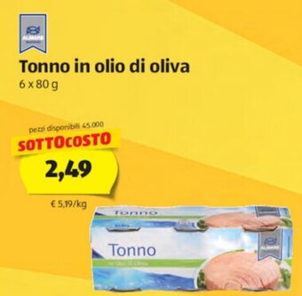 ALDI Almare Tonno in Olio di Oliva 6 x 80 g offerta