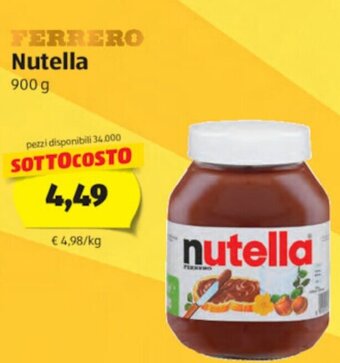 ALDI Ferrero Nutella 900 g offerta