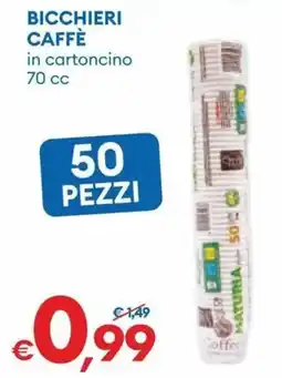 MD Discount Bicchieri caffè in cartoncino 70 cc offerta