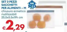 MD Discount Md casa set 3 pezzi sacchetti per alimenti - m offerta
