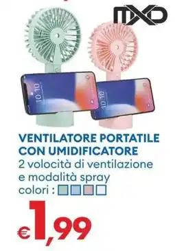 MD Discount Mxd ventilatore portatile con umidificatore offerta