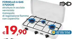 MD Discount Mxd fornello a gas 3 fuochi offerta