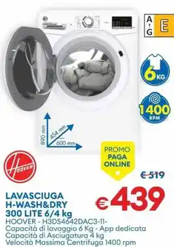 MD Discount Hoover lavasciuga h-wash&dry 300 lite offerta