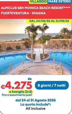 MD Discount Alpiclub sbh monica beach resort fuerteventura - spagna offerta