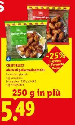 Lidl Chef Select Alette di pollo marinate XXL offerta