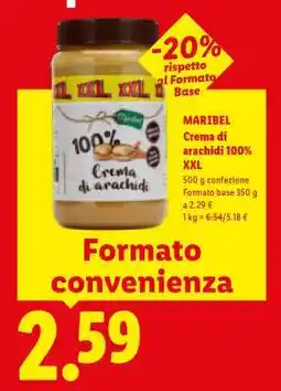 Lidl Maribel Crema di arachidi 100% XXL offerta