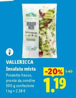 Lidl Vallericca Insalata mista offerta