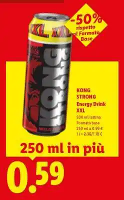 Lidl Kong Strong Energy Drink XXL offerta