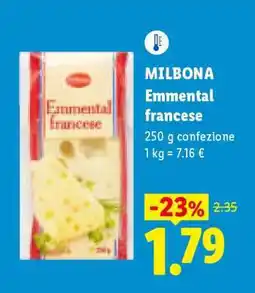 Lidl Milbona Emmental francese offerta