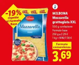 Lidl Milbona Mozzarella grattugiata XXL offerta
