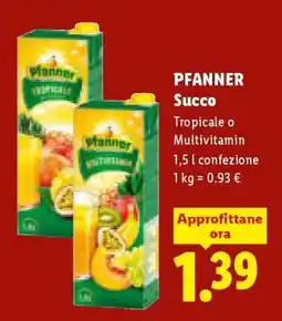 Lidl Pfanner Succo offerta
