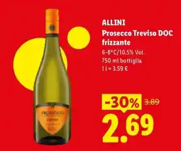 Lidl Allini Prosecco Treviso DOC frizzante offerta