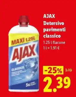 Lidl AJAX Detersivo Pavimenti classico offerta