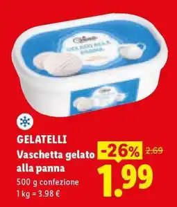 Lidl Gelatelli Vaschetta gelato alla panna offerta
