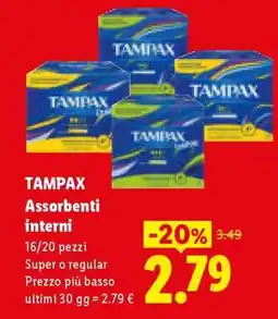 Lidl TAMPAX ASSORBENTI INTERNI offerta