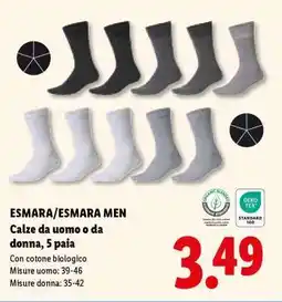 Lidl ESMARA/ESMARA MEN Calze da uomo o da donna, 5 paia offerta