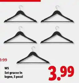 Lidl W5 Set grucce in legno, 5 pezzi offerta
