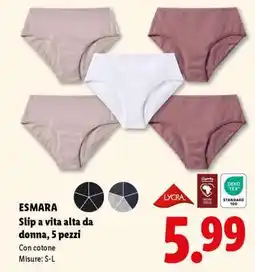 Lidl ESMARA Slip a vita alta da donna, 5 pezzi offerta