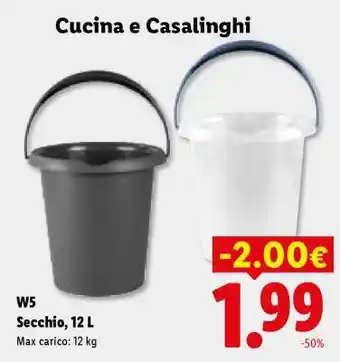 Lidl W5 Secchio, 12 L offerta