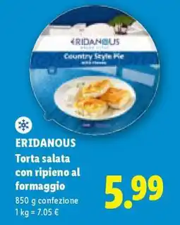 Lidl Eridanous Torta salata con ripieno al formaggio offerta