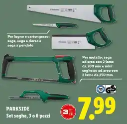 Lidl PARKSIDE Set seghe, 3 o 6 pezzi offerta