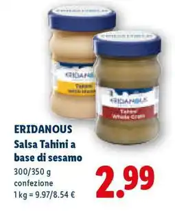 Lidl Eridanous Salsa Tahini a base di sesamo offerta